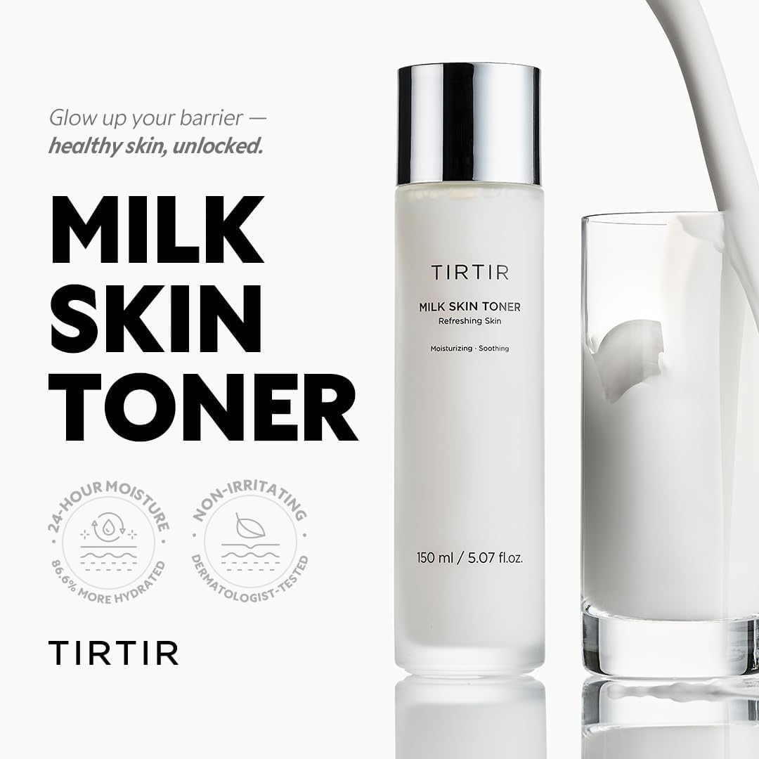 TIRTIR Milk Skin Rice Toner 5.07 fl.oz.+ Matcha PDRN Toner Pad 70 Pads