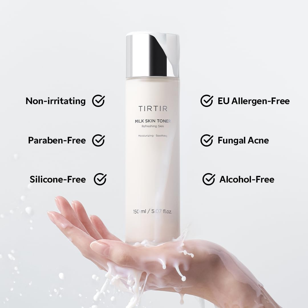 TIRTIR Milk Skin Rice Toner 5.07 fl.oz.+ Matcha PDRN Toner Pad 70 Pads
