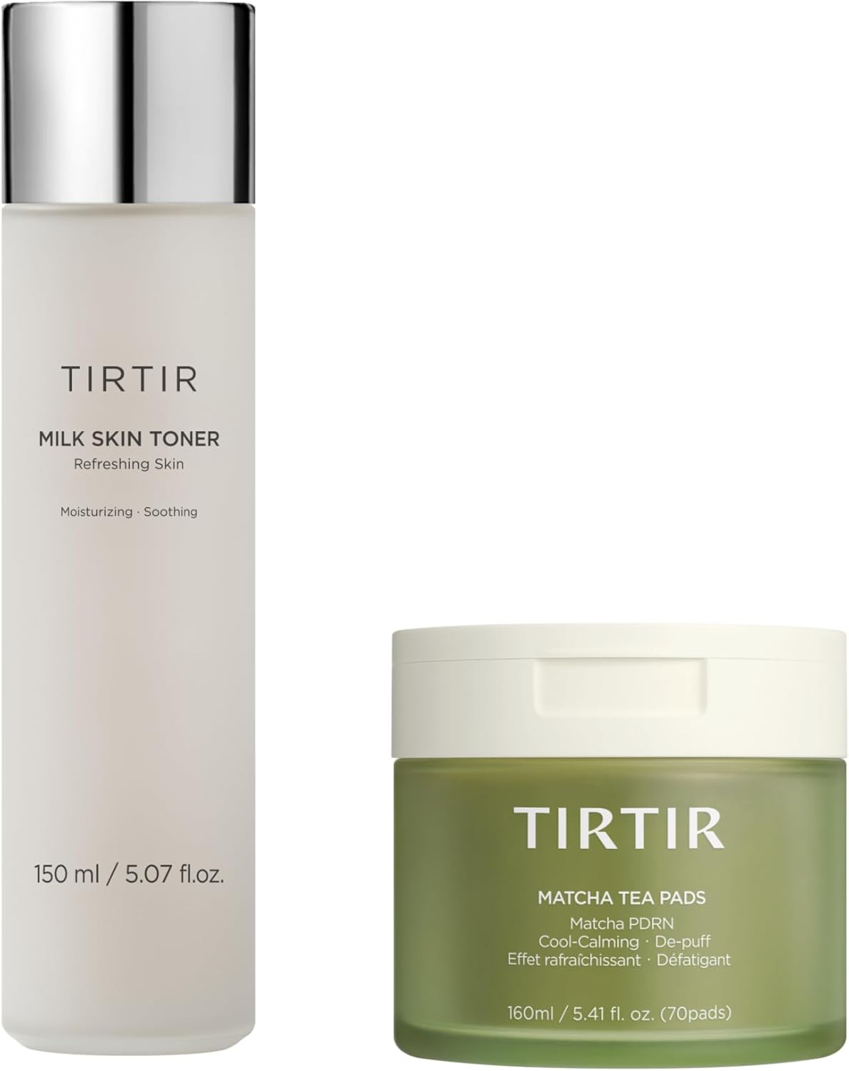 TIRTIR Milk Skin Rice Toner 5.07 fl.oz.+ Matcha PDRN Toner Pad 70 Pads