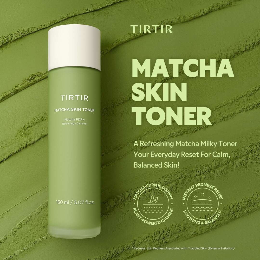 TIRTIR Matcha PDRN Toner 5.07 Fl Oz + Matcha Dual PDRN Serum 1.69 Fl Oz + Matcha PDRN Calming Cream 1.69 Fl Oz