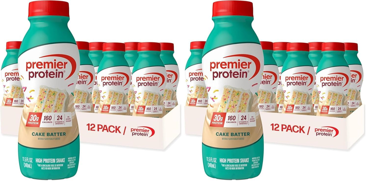Premier Protein Shake, Chocolate, 30g High Protein, 12 Pack | 160 Calories, 24 Vitamins & Minerals, No Added Sugar, Supports Muscle Health, Gluten-Free, 11.5 oz