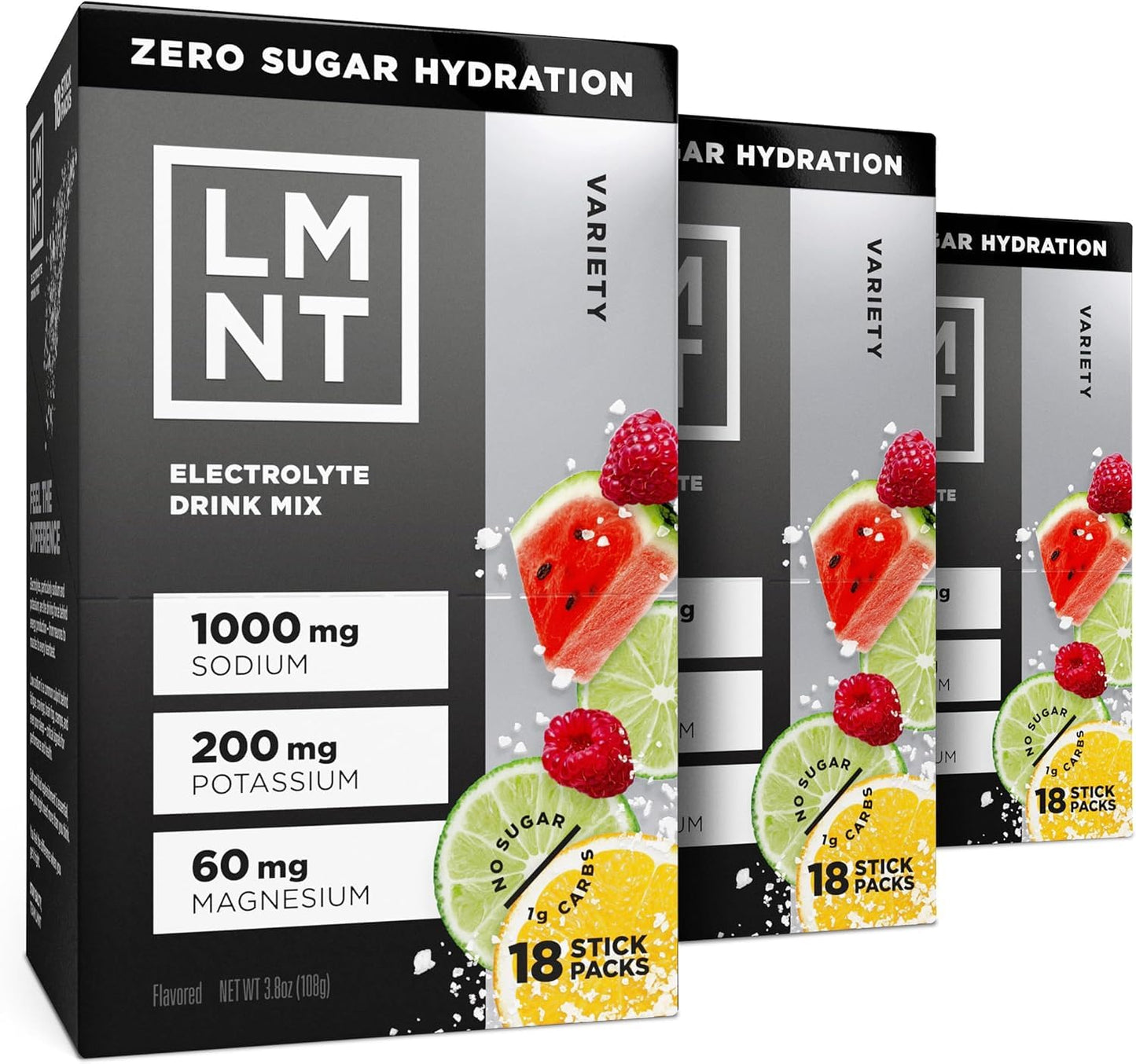 LMNT Zero Sugar Electrolytes - Raw Unflavored Salt | Drink Mix | 30-Count