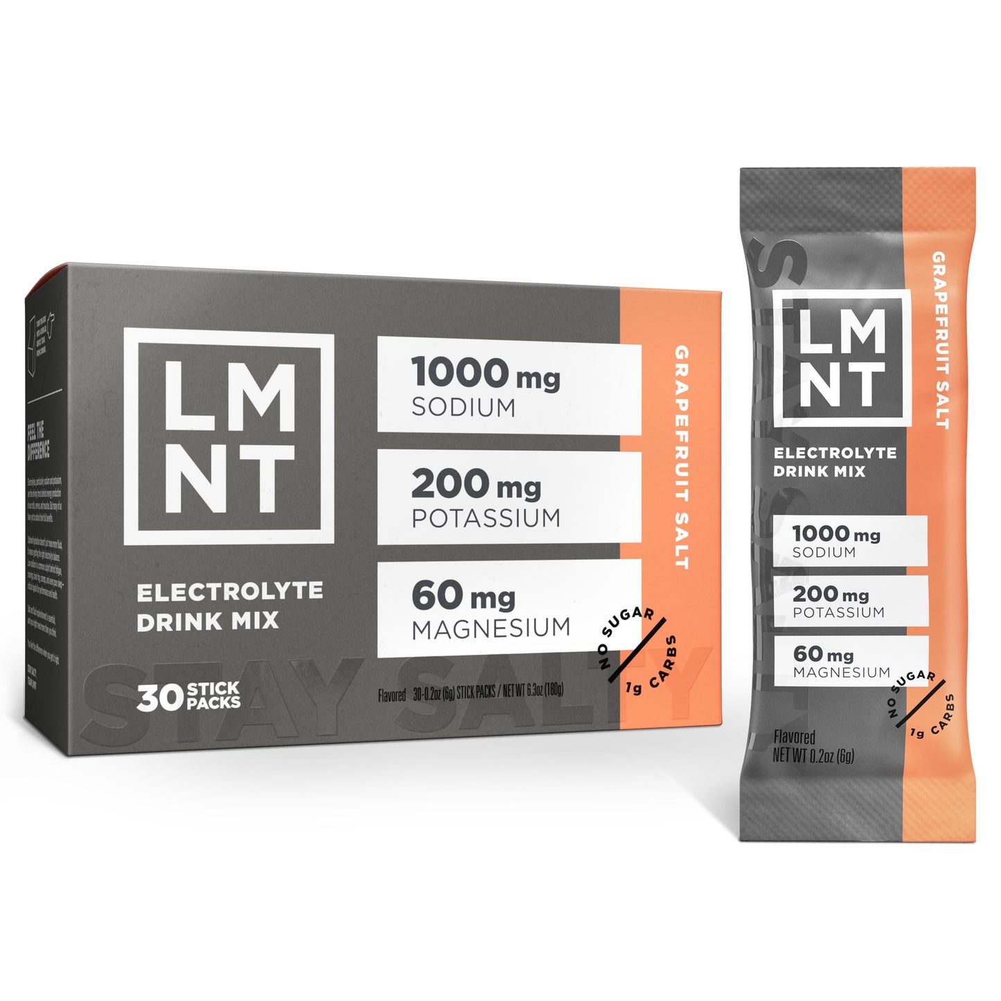 LMNT Zero Sugar Electrolytes - Raw Unflavored Salt | Drink Mix | 30-Count