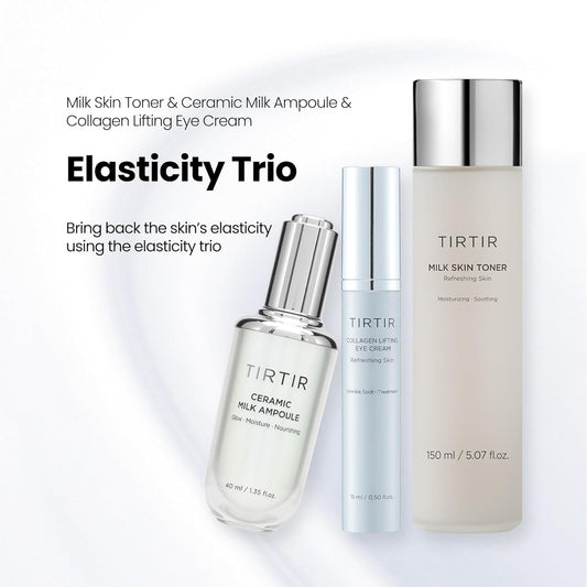 Glowy Plumping Skin Ritual Trio - Milk Skin Toner + Ceramic Milk Ampoule + Collagen Eye Cream