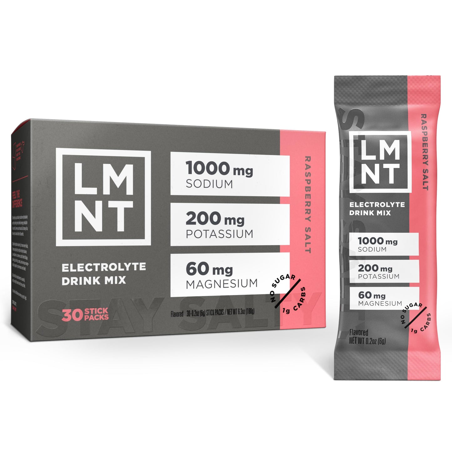 LMNT Zero Sugar Electrolytes - Raw Unflavored Salt | Drink Mix | 30-Count