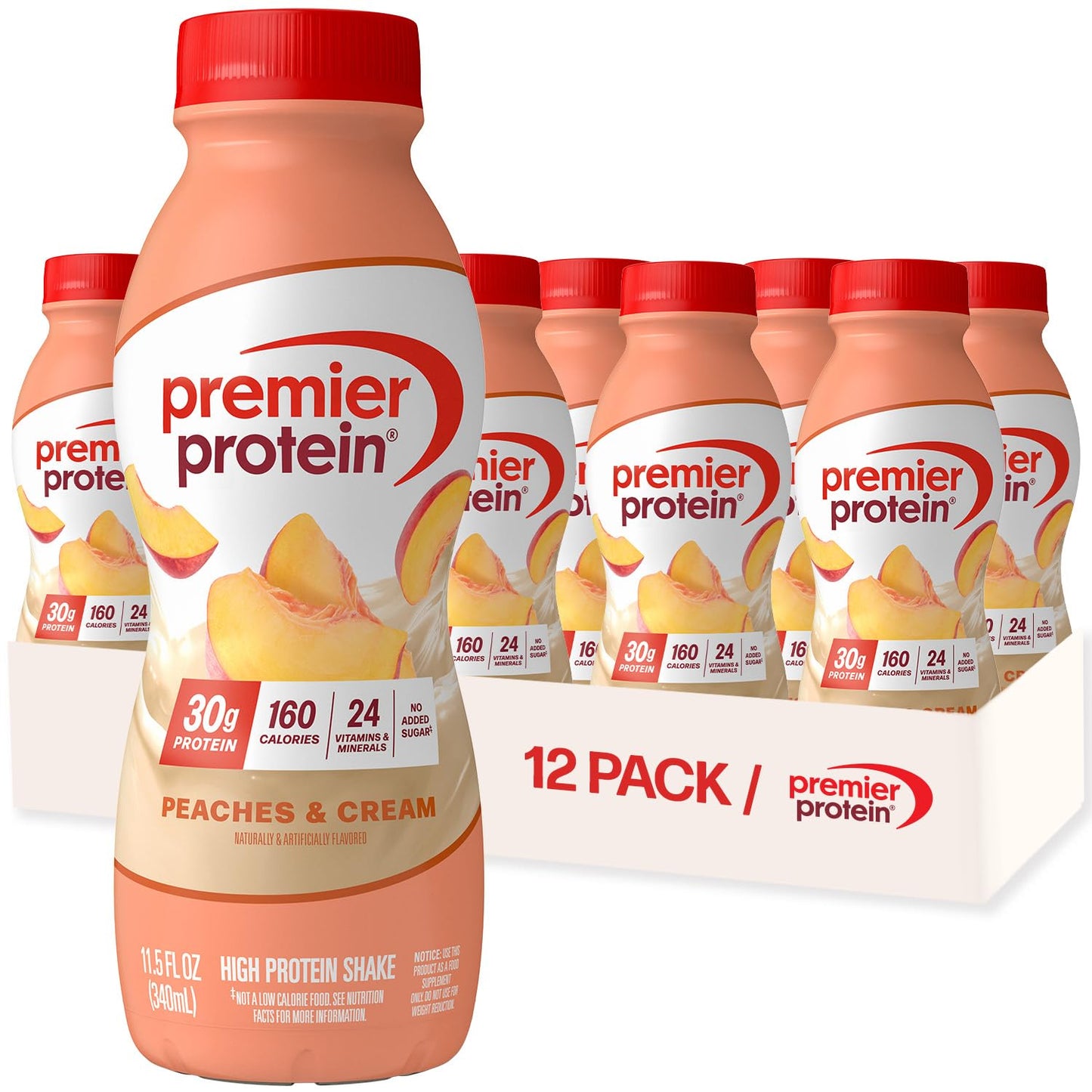 Premier Protein Shake, Chocolate, 30g High Protein, 12 Pack | 160 Calories, 24 Vitamins & Minerals, No Added Sugar, Supports Muscle Health, Gluten-Free, 11.5 oz