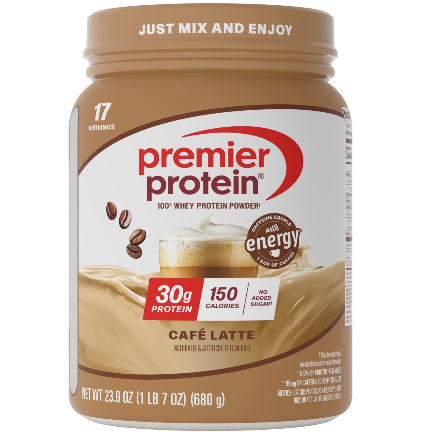 Premier Protein Powder, Vanilla, 100% Whey, 30g High Protein, 17 Servings | No Added Sugar, Supports Muscle Health, Soy & Gluten-Free, 1.5 lb