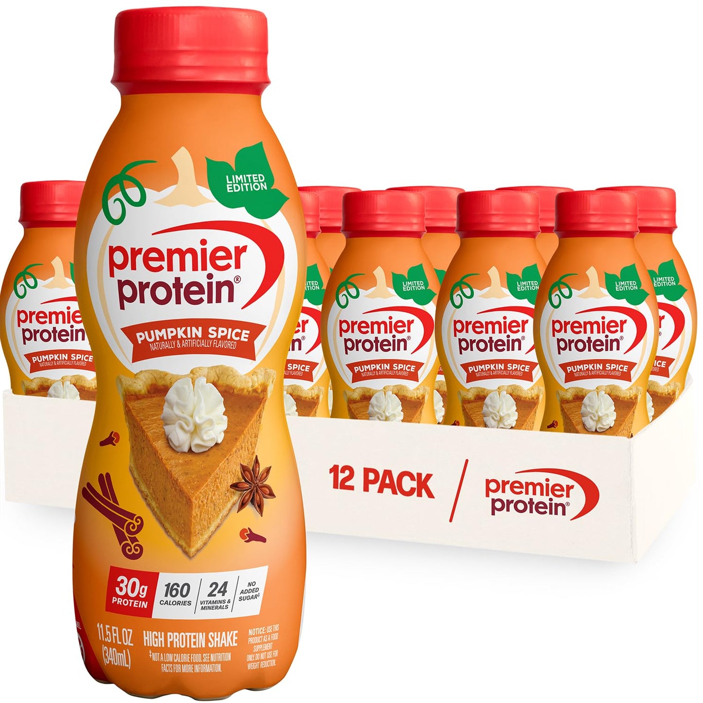 Premier Protein Shake, Chocolate, 30g High Protein, 12 Pack | 160 Calories, 24 Vitamins & Minerals, No Added Sugar, Supports Muscle Health, Gluten-Free, 11.5 oz