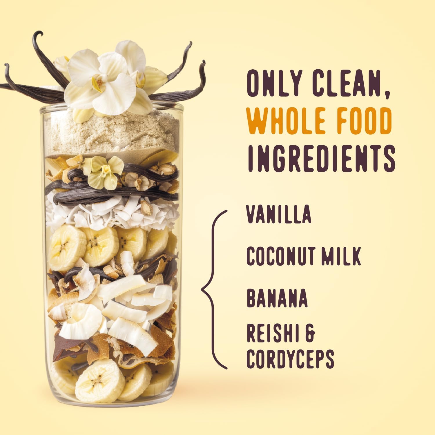 FlavCity Vanilla All in One Protein Shake Powder - On the Go Meal Alternative + Collagen Peptides, Reishi & Cordyceps - Focus, Skin, Hair & Joint Support - 100% Grass Fed Whey, 20 Servings