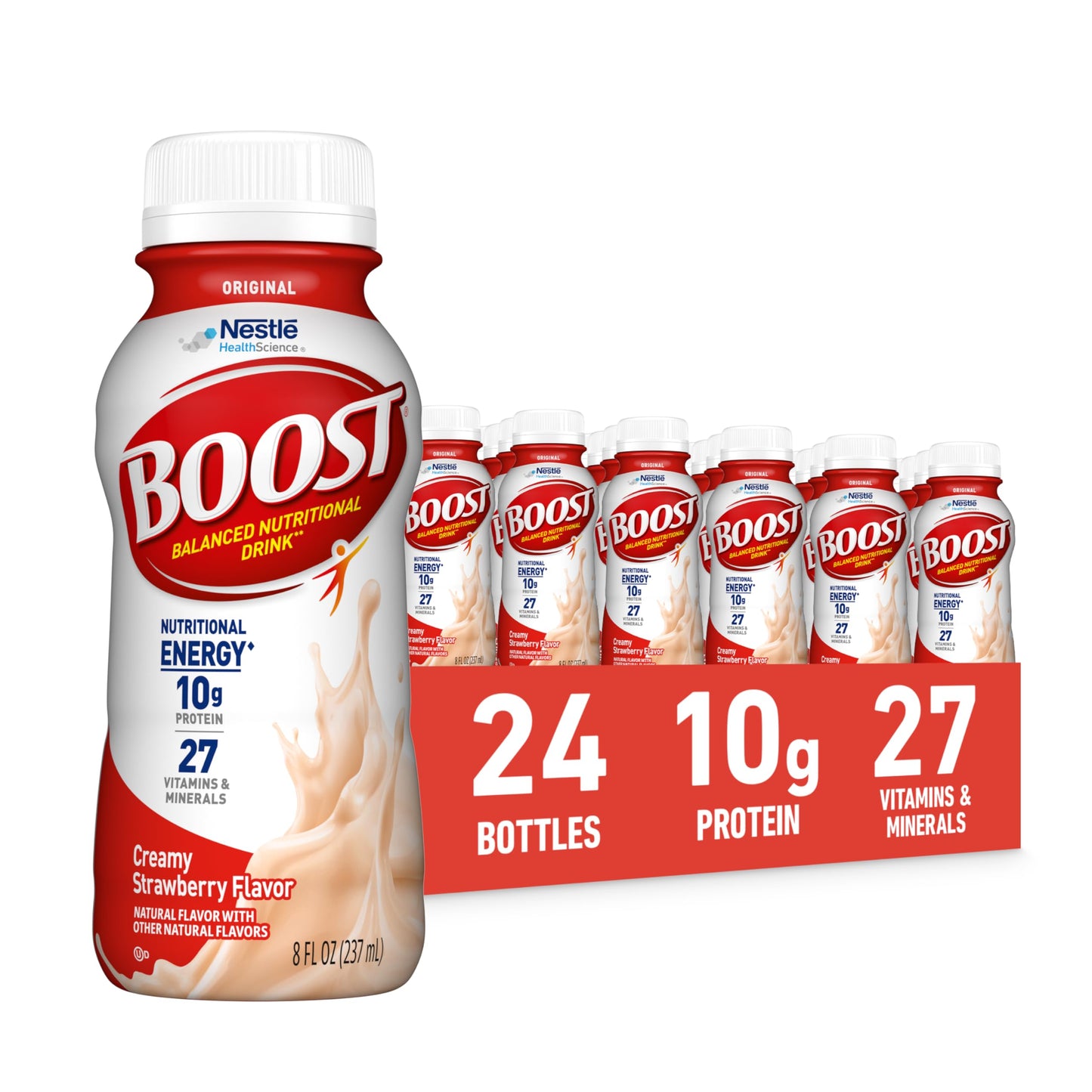 BOOST Original Ready to Drink Nutritional Drinks, Rich Chocolate, 8 Fl Oz Bottles (Pack of 24)