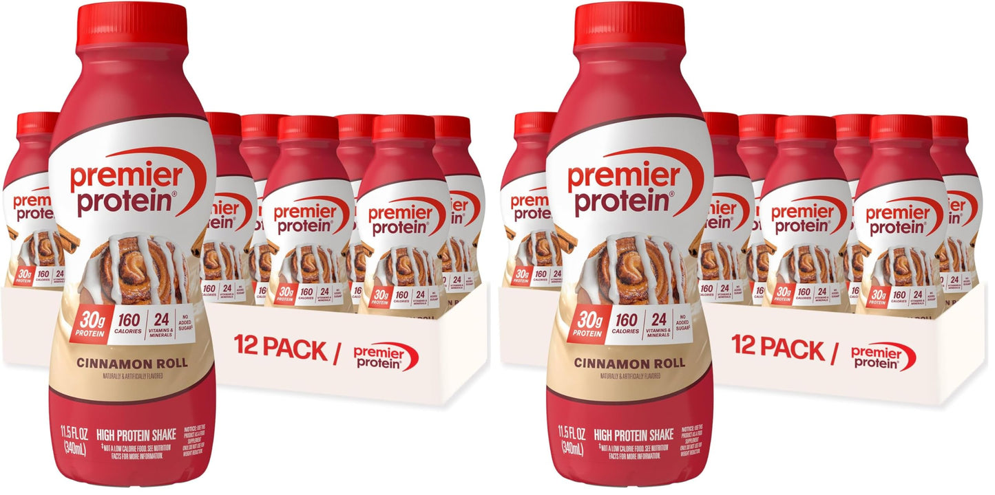 Premier Protein Shake, Chocolate, 30g High Protein, 12 Pack | 160 Calories, 24 Vitamins & Minerals, No Added Sugar, Supports Muscle Health, Gluten-Free, 11.5 oz