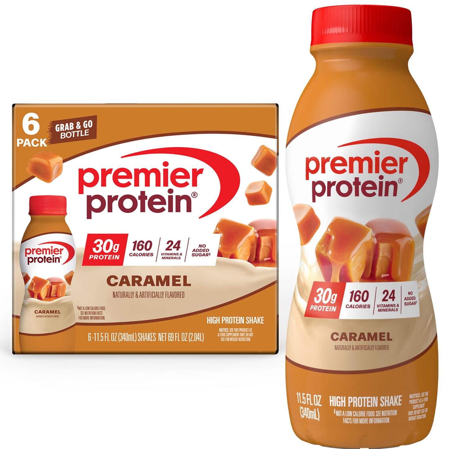 Premier Protein Shake, Chocolate, 30g High Protein, 12 Pack | 160 Calories, 24 Vitamins & Minerals, No Added Sugar, Supports Muscle Health, Gluten-Free, 11.5 oz